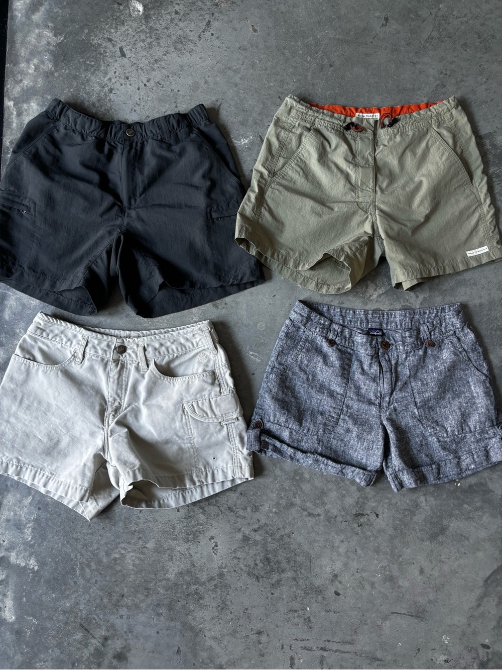 Women’s 4 Hiking Shorts - Dark Grey, Olive, Beige, Chambray Grey/Blue